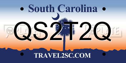 QS2T2Q South Carolina License Plate