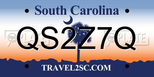 QS2Z7Q South Carolina License Plate