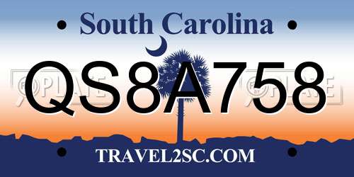 QS8A758 South Carolina License Plate
