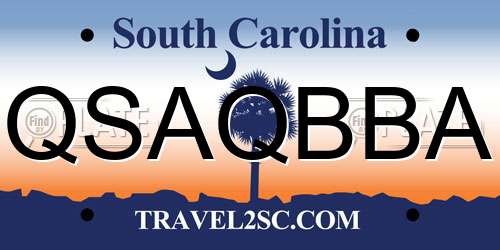 QSAQBBA South Carolina License Plate