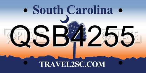 QSB4255 South Carolina License Plate
