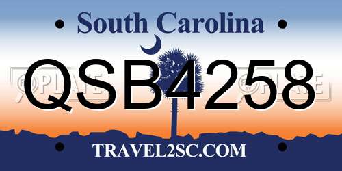 QSB4258 South Carolina License Plate