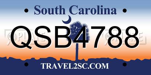 QSB4788 South Carolina License Plate