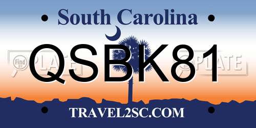 QSBK81 South Carolina License Plate
