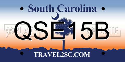 QSE15B South Carolina License Plate