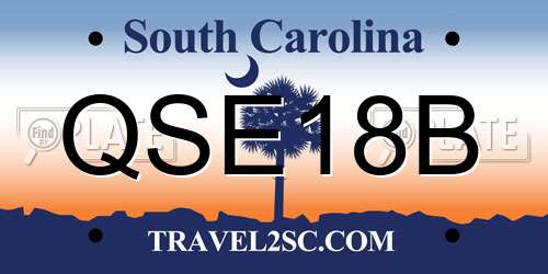 QSE18B South Carolina License Plate