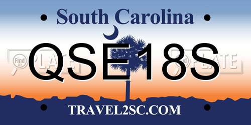 QSE18S South Carolina License Plate