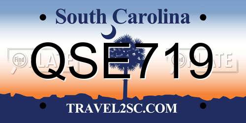 QSE719 South Carolina License Plate