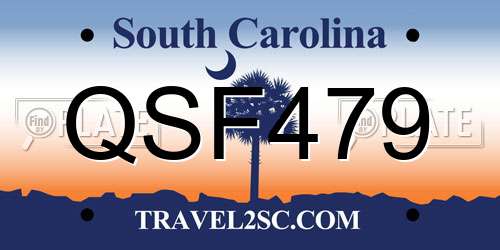 QSF479 South Carolina License Plate