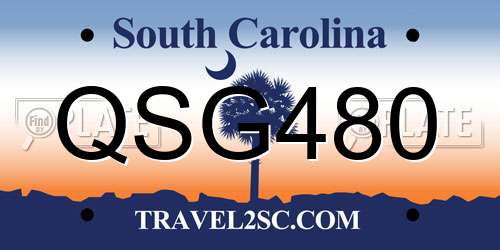 QSG480 South Carolina License Plate