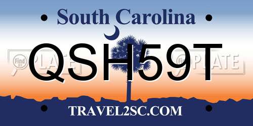 QSH59T South Carolina License Plate