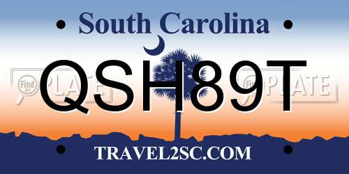 QSH89T South Carolina License Plate