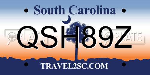QSH89Z South Carolina License Plate