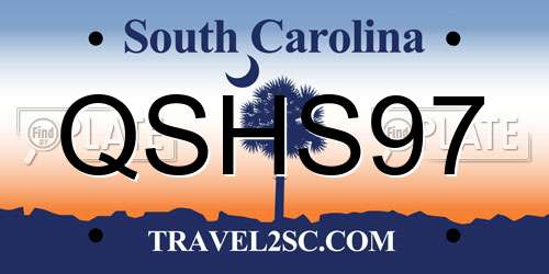QSHS97 South Carolina License Plate