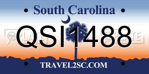 QSI1488 South Carolina License Plate