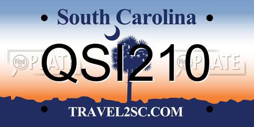 QSI210 South Carolina License Plate