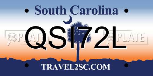 QSI72L South Carolina License Plate