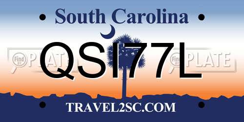 QSI77L South Carolina License Plate