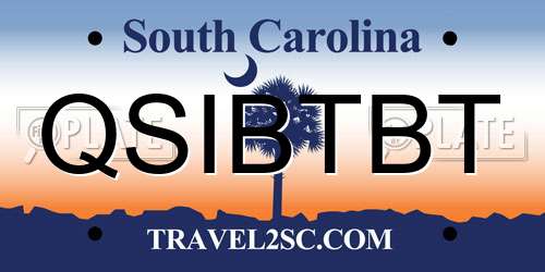 QSIBTBT South Carolina License Plate