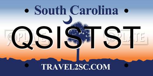 QSISTST South Carolina License Plate