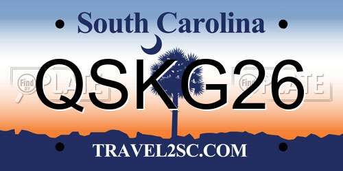 QSKG26 South Carolina License Plate