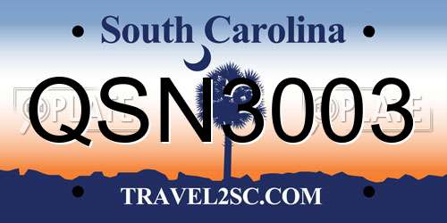 QSN3003 South Carolina License Plate