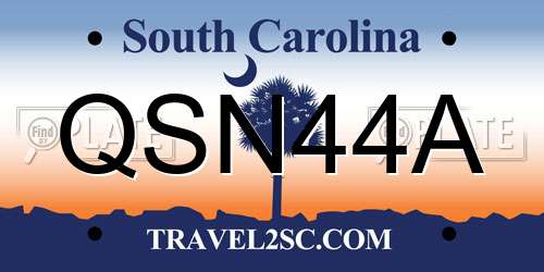 QSN44A South Carolina License Plate