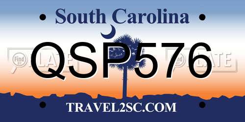 QSP576 South Carolina License Plate