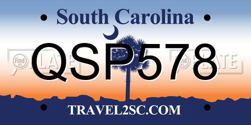 QSP578 South Carolina License Plate