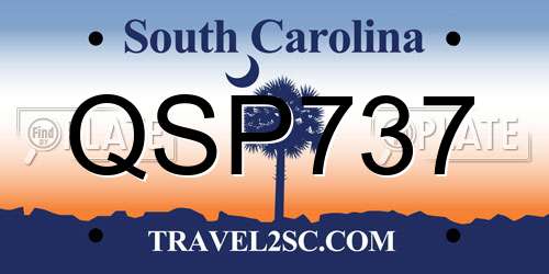 QSP737 South Carolina License Plate