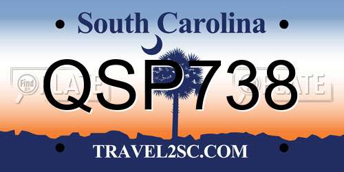 QSP738 South Carolina License Plate
