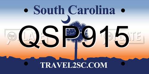 QSP915 South Carolina License Plate