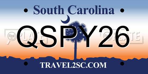 QSPY26 South Carolina License Plate