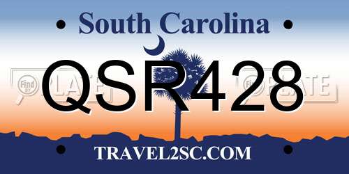 QSR428 South Carolina License Plate