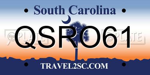 QSRO61 South Carolina License Plate