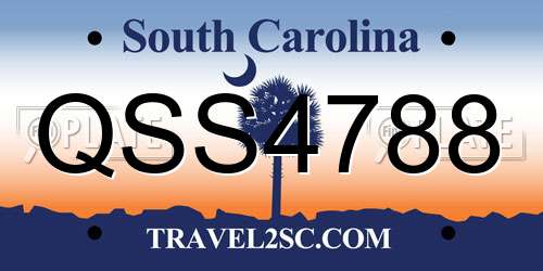 QSS4788 South Carolina License Plate