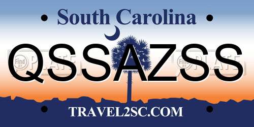 QSSAZSS South Carolina License Plate