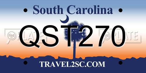 QST270 South Carolina License Plate