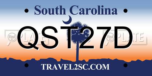 QST27D South Carolina License Plate
