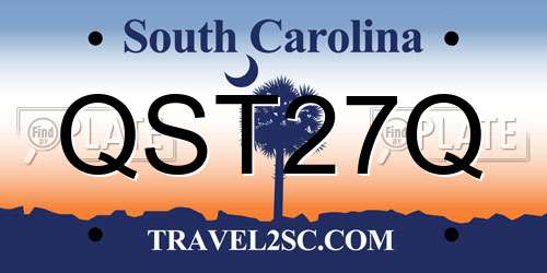 QST27Q South Carolina License Plate
