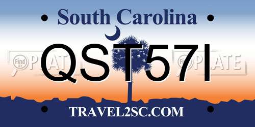 QST57I South Carolina License Plate
