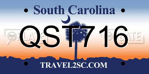 QST716 South Carolina License Plate
