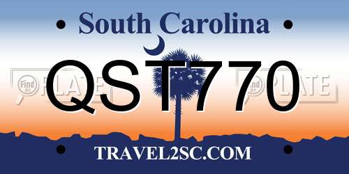 QST770 South Carolina License Plate
