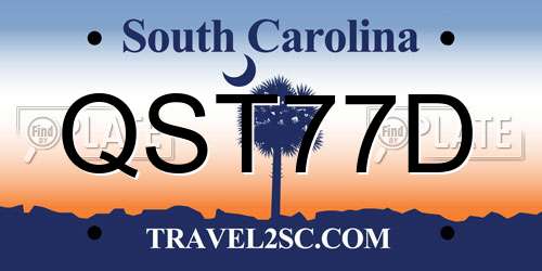 QST77D South Carolina License Plate