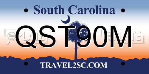 QST90M South Carolina License Plate