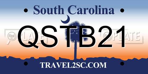 QSTB21 South Carolina License Plate