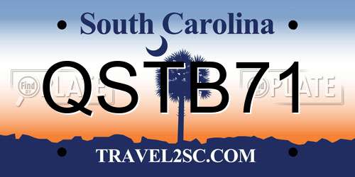 QSTB71 South Carolina License Plate