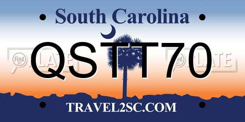 QSTT70 South Carolina License Plate