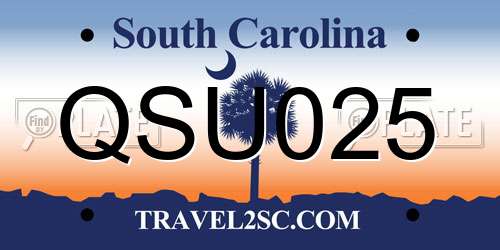 QSU025 South Carolina License Plate