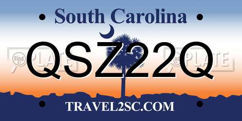 QSZ22Q South Carolina License Plate